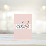 Modern Pastel Rosa Inhale Exhale Quote Julkort<br><div class="desc">Modern Pastel Rosa Inhale Exhale Quote</div>