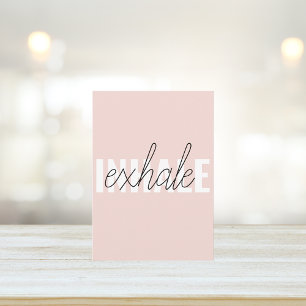 Modern Pastel Rosa Inhale Exhale Quote Julkort