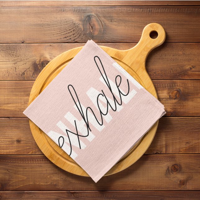 Modern Pastel Rosa Inhale Exhale Quote Kökshandduk (Skapare uppladdad)