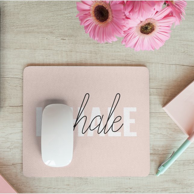 Modern Pastel Rosa Inhale Exhale Quote Musmatta (Skapare uppladdad)