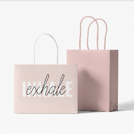 Modern Pastel Rosa Inhale Exhale Quote Två-Tonad Mugg
