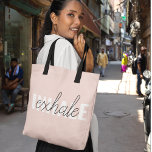 Modern Pastel Rosa Inhale Exhale Quote Tygkasse<br><div class="desc">Modern Pastel Rosa Inhale Exhale Quote</div>