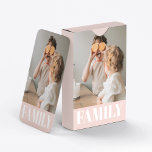 Modern Pastel Rosa Kärlek-familjfoto Casinokort<br><div class="desc">Fotogåva från Modern Red Kärlek Family</div>