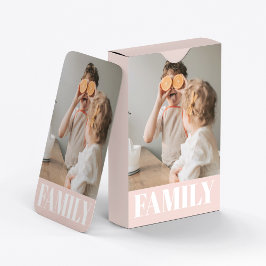 Modern Pastel Rosa Kärlek-familjfoto Casinokort