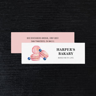 Modern Pastel Rosa Macarons Professionell Logotyp Mini Visitkort