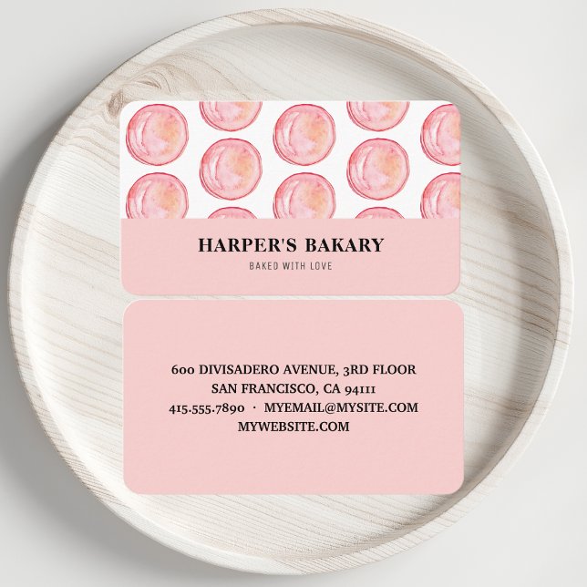 Modern Pastel Rosa Macarons Professionell Logotyp  Visitkort (Skapare uppladdad)