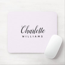 Modern Pastel Rosa Monogram Mouse Pad