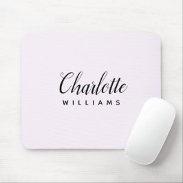 Modern Pastel Rosa Monogram Mouse Pad Musmatta