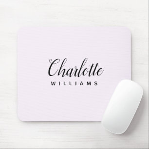 Modern Pastel Rosa Monogram Mouse Pad Musmatta