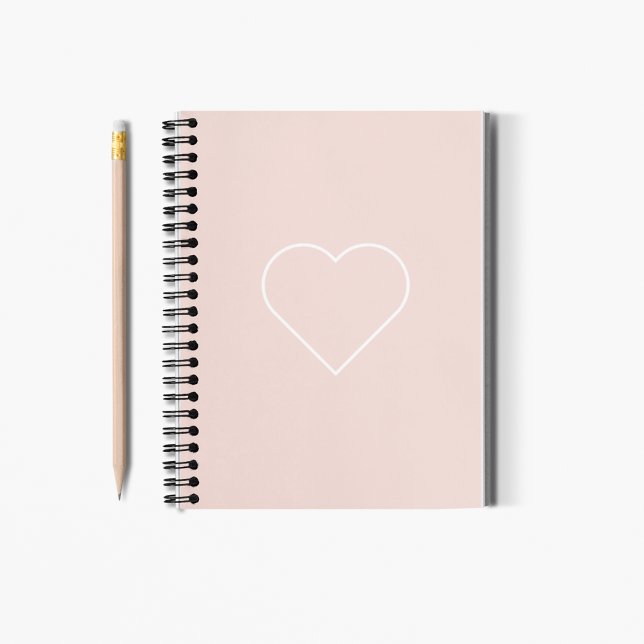 Modern Pastel Rosa och minimalistiskt hjärtglappat Anteckningsbok (Skapare uppladdad)