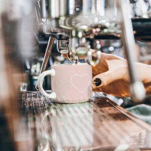 Modern Pastel Rosa och minimalistiskt hjärtglappat Espressomugg