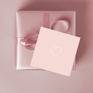 Modern Pastel Rosa och minimalistiskt hjärtglappat Gåvor Etiketter