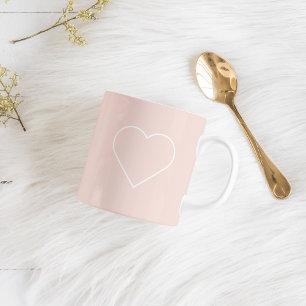 Modern Pastel Rosa och minimalistiskt hjärtglappat Kaffemugg