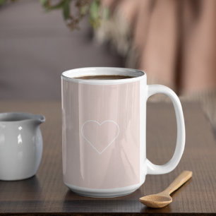 Modern Pastel Rosa och minimalistiskt hjärtglappat Kaffemugg