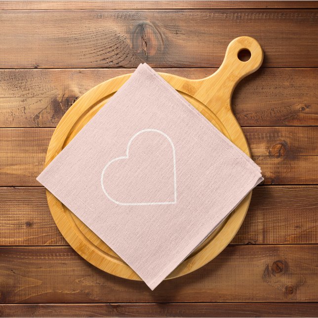 Modern Pastel Rosa och minimalistiskt hjärtglappat Kökshandduk (Skapare uppladdad)