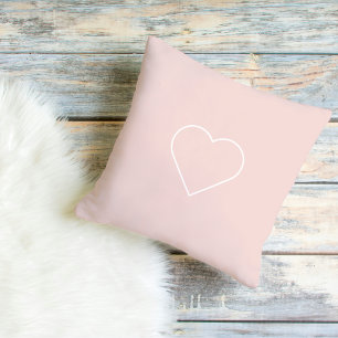 Modern Pastel Rosa och minimalistiskt hjärtglappat Kudde