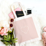 Modern Pastel Rosa och minimalistiskt hjärtglappat Tygkasse<br><div class="desc">Modern Pastel Rosa och minimalistiskt hjärtglappat</div>