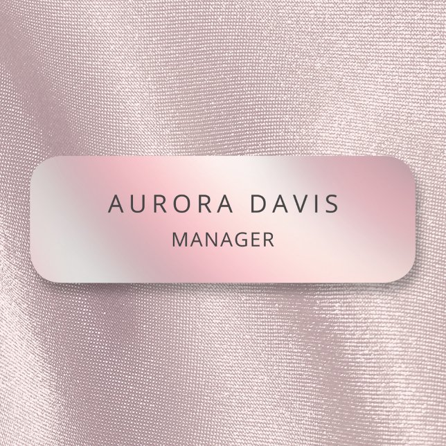 Modern Pastel Rosa Ombre Chic Business Namnbricka (Skapare uppladdad)