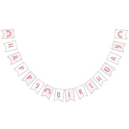 Modern Pastel Rosa Rainbow Grattis på födelsedagen Vimplar