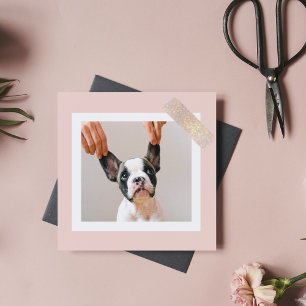 Modern Pastel Rosa Ram Personligt Hund-foto