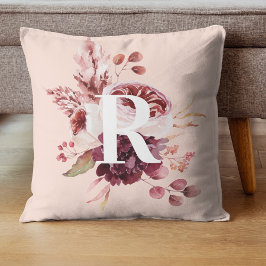 Modern Pastel Rosa & Red-Blommigt med inledande Kudde