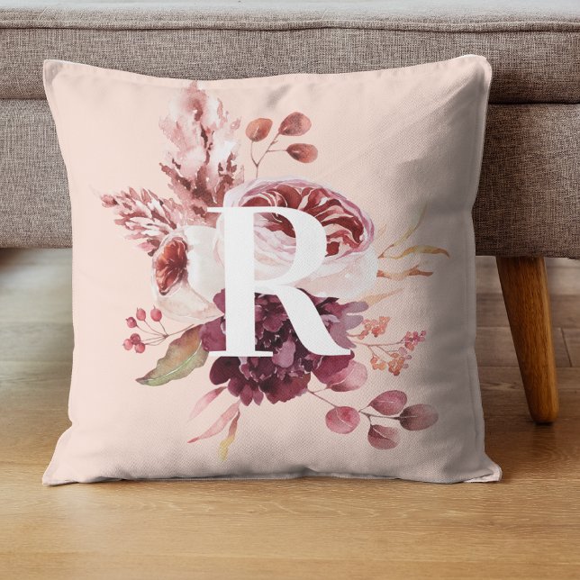 Modern Pastel Rosa & Red-Blommigt med inledande Kudde (Skapare uppladdad)