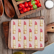 Modern Pastel Rosa & Red Lipstick Mönster Girly