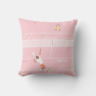 Modern Pastel Rosa Tennis Match Kudde