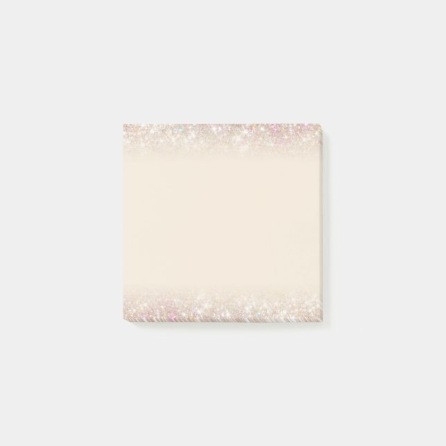 Modern Pastel Sparkling Guld Silver Ombre Square Post-it Block (Framsida)