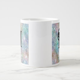 Modern Pastel Studed Glitter Monogram Jumbo Mugg