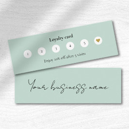 Modern pastel teal business loyalty-kort lojalitetskort