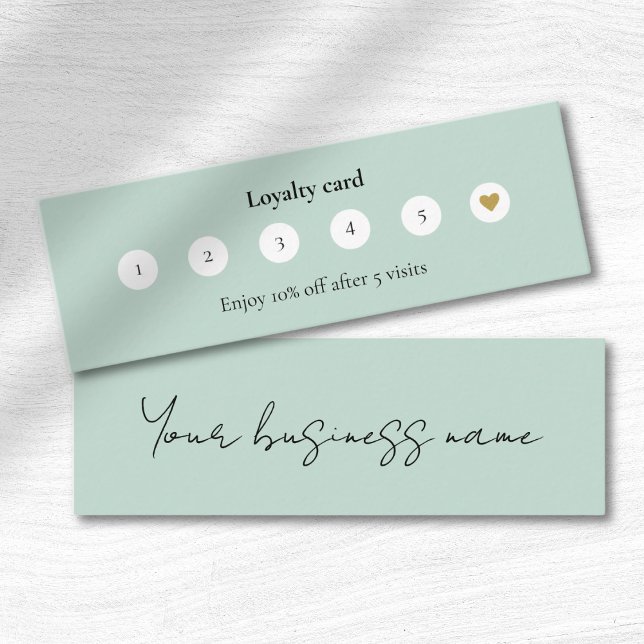 Modern pastel teal business loyalty-kort lojalitetskort (Skapare uppladdad)