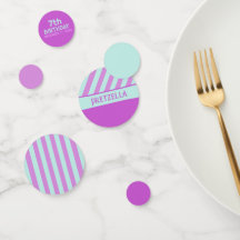 Modern Pastel Teal Rosa Rand Confetti