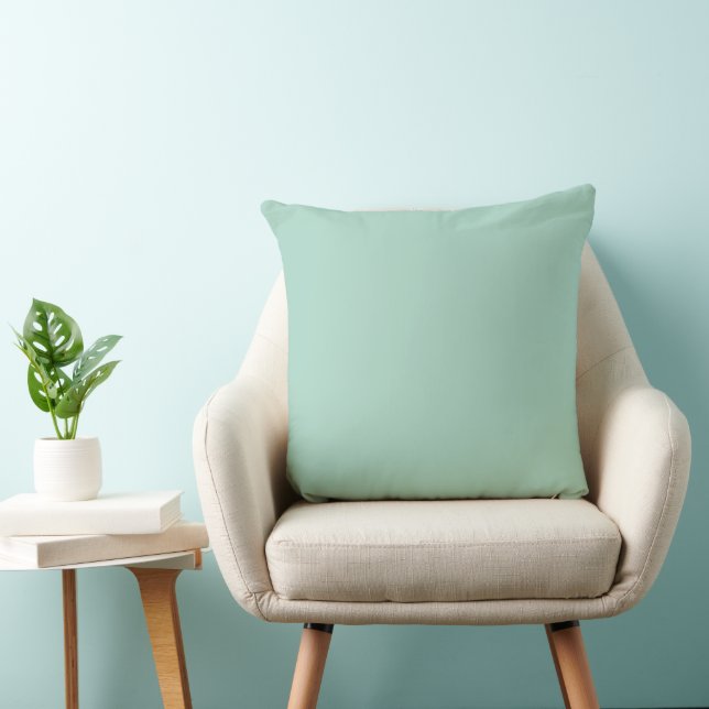 Modern Pastel Teal Solid från mitten av århundrade Kudde (Stol)