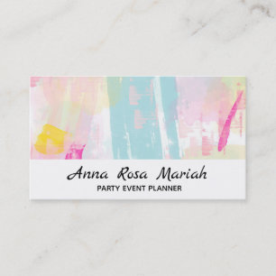 *~* Modern Pastel Turcos Rosa Gult Abstrakt Visitkort