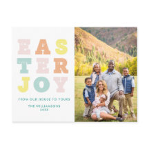 Modern Pastel TypograGraph-familjfoto Påsk