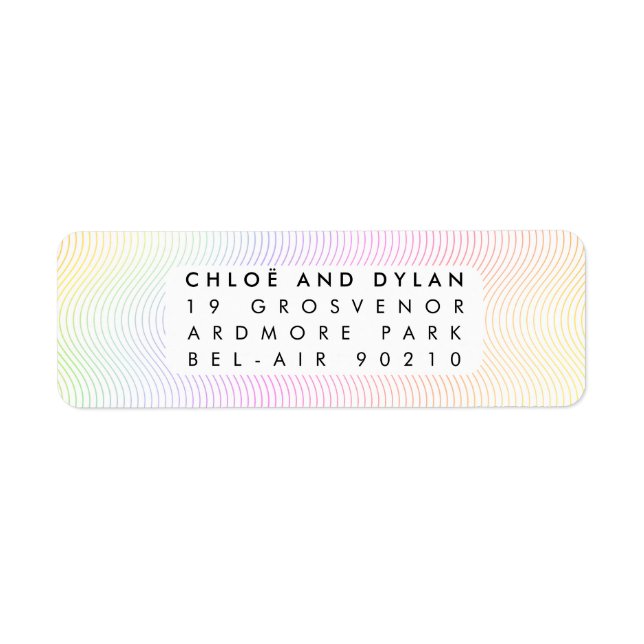 Modern Pastel Vågigt Guilloché-Returadressen Returadress Etikett (Framsidan)