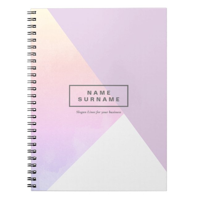 Modern Pastel Violet Geometric Spiral Photo Anteckningsbok (Framsidan)