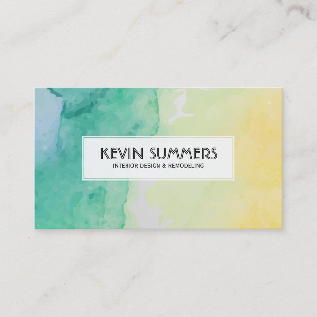 Modern Pastel Watercolor - bakgrund Visitkort (Framsida)