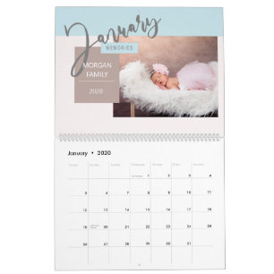 Modern Pastel Whimsical Script Memories Kalender