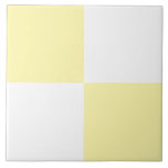 Modern Pastel Yellow White Checkered Ceramic Tile Kakelplatta<br><div class="desc">This minimalist ceramic tile features a modern checkered pattern in pastel yellow and white. The colors are customizable in the Designer tool.</div>