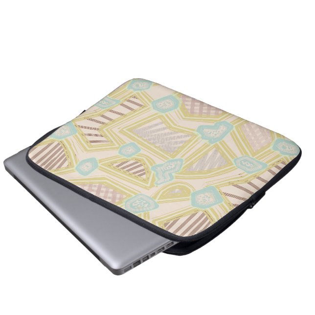 Modern pastell abstrakt geometrisk mönster  laptop fodral (Framre botten)