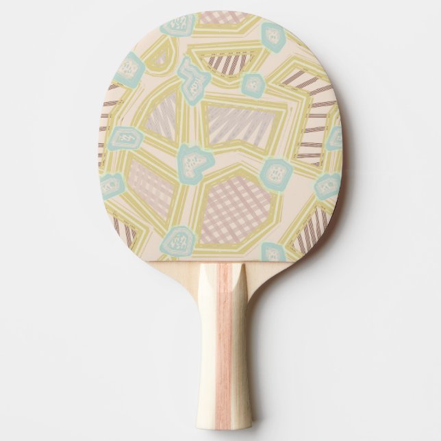 Modern Pastell Abstrakt Geometrisk Mönster Ping Po Pingisracket (Framsidan)
