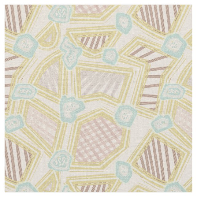 Modern Pastell Abstrakt Geometrisk Mönsterduk Tyg (Närbild)