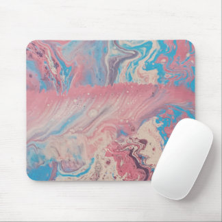 Modern Pastell Akryl Pour Konst, Rosa, Cyan & Lave Musmatta