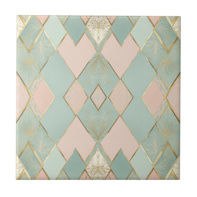 Modern Pastell Argyle Mönster Kakelplatta (Framsidan)