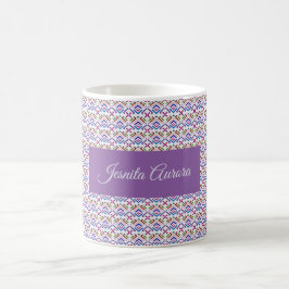 Modern Pastell Etisk Geometrisk Diamantmönster Kaffemugg