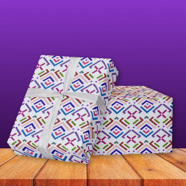 Modern Pastell Etisk Geometrisk Diamantmönster Presentpapper