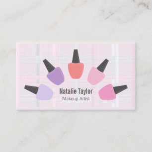 Modern Pastell Färg för Naglar Makeup Artist Föret Visitkort