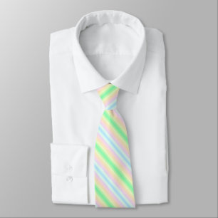 Modern Pastell Färgglad Gradient Randig T-shirt fö Slips